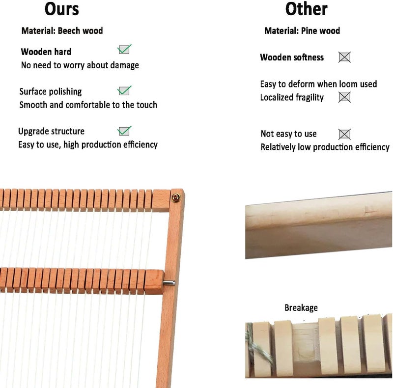 Parrovel Weaving Loom for Beginners Adults/Kids and 1 Set of Weaving Works Complete Yarn Kit with Detailed Friendly Instructions, Parents and Children in The Holiday Experience Weaving Brings Fun_Apple - Image 4